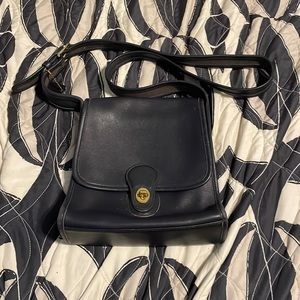 Vintage Navy Blue Coach Crossbody Buckle Bag